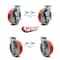Service Caster 8 Inch Red Poly on Cast Iron Caster Set with Ball Bearings 4 Swivel Lock 2 Brake SCC-30CS820-PUB-RS-TLB-BSL-2-BSL-2 - alternate 7